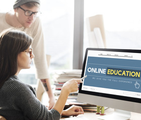 Online Education Homepage E-learning Technology Concept