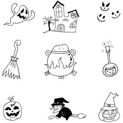 Doodle of Element Halloween character