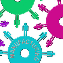 Manufacturing Cogs Indicates Industry Cogwheel And Clockwork