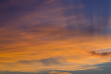 Evening sunset with cloudy skies