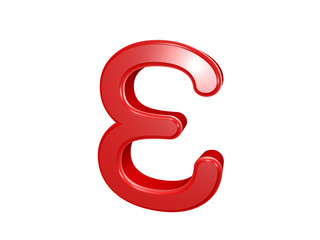 Epsilon - Greek letter isolated on white, 3d illustration