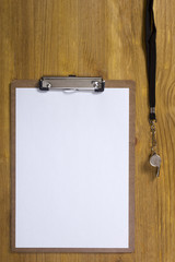 Whistle and paper for sports tactics