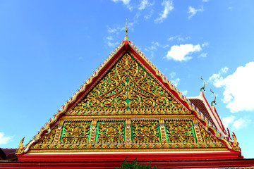 Beautiful Thai sculpture in temple. Wat NongJabok, Korat Thailand.