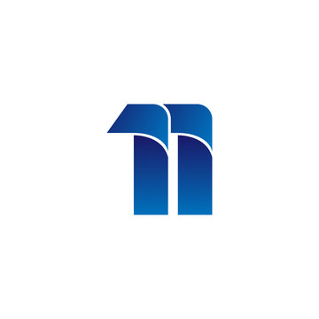 Simple Numbers Logo Vector Blue 11