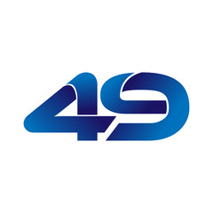 Simple Numbers Logo Vector Blue 49