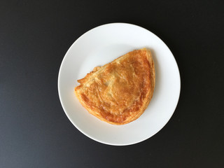 Apple puff pastry, top view.