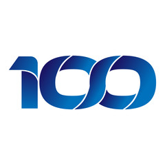 Simple Numbers Logo Vector Blue 100