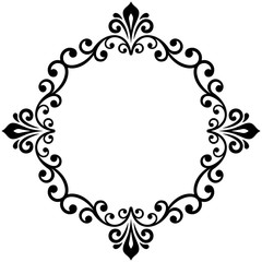 Floral Modern Vector Round Frame