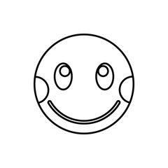 Embarrassed emoticon with flushed cheeks icon