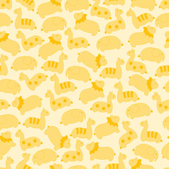 Children's background with animals Safari. Children's yellow background with cartoon animals. Child background for kids and baby with a simple outline animals.