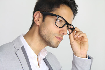 handsome man wearing a pair of glasses