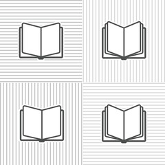 Book icons on stripped background for education and traning