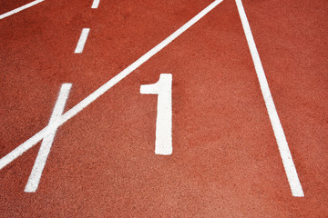 Fototapeta premium Run Track at Stadium with Number One