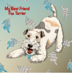 Fox terrier seamless textures sailor style sea dog puppy