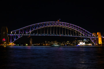 Fototapeta na wymiar Sydney Harbour Bridge illumination