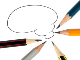 Speech Bubble With Pencils