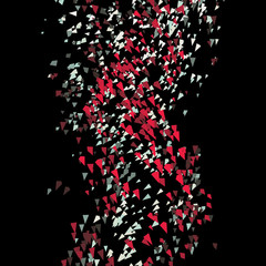 Tornado. Pyramids in Empty Space. Chaotic Particles. Abstract Dynamic Background. Science and Connection Concept. Futuristic Design. Vector Illustration. 