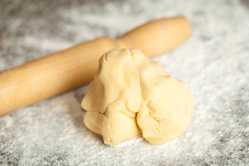 Fototapeta na wymiar Making dough for a tart