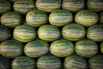 pile of watermelon at market in Thailand