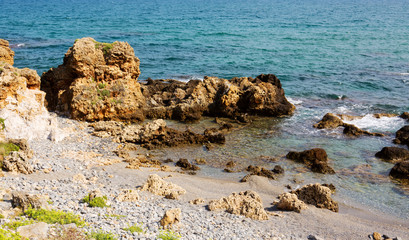 Fototapeta na wymiar Beautiful natural rocks on Crete island.