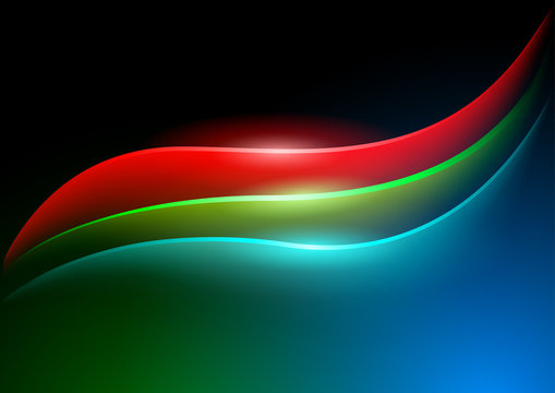 Waving RGB Curves - Abstract Background Illustration, Vector