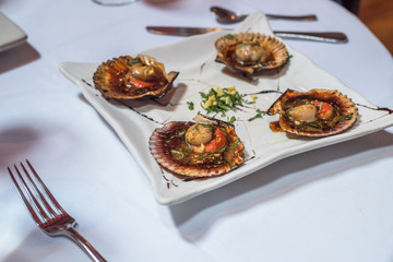 Baked scallops