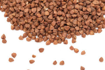 Buckwheat on a white background