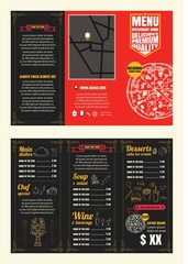 Fototapeta premium Vintage Restaurant menu design pamphlet vector template chalkboa