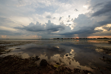 Beautiful cloud at the reserviour, grey clouds and rain with ref