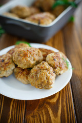 fried cutlet in ceramic form