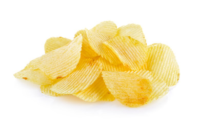 potato chips isolated on white background