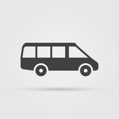 Minibus icon, vector illustration