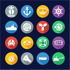 Navy Icons Flat Design Circle