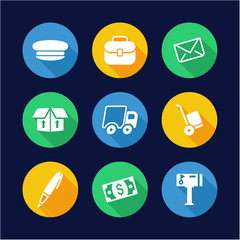Fototapeta premium Mail Man Icons Flat Design Circle