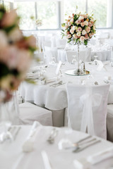 Beautiful wedding tables and roses