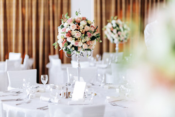 Beautiful wedding tables and roses