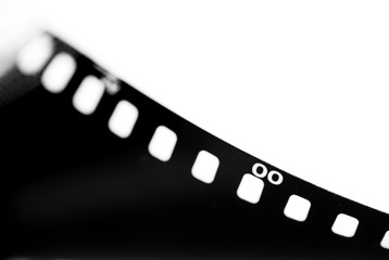Close-up of a roll 35 mm photographic film; vintage tone style