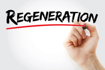 Hand writing Regeneration with marker, health concept