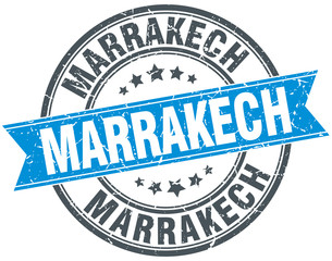 Marrakech blue round grunge vintage ribbon stamp