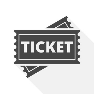 Ticket Icon with long shadow