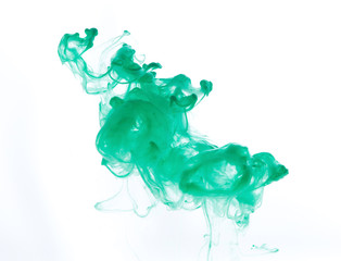 The clouds of paint on the white