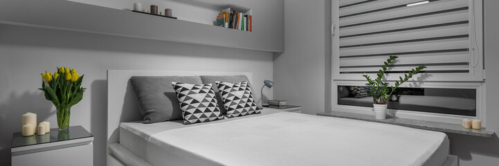 Simple grey bedroom