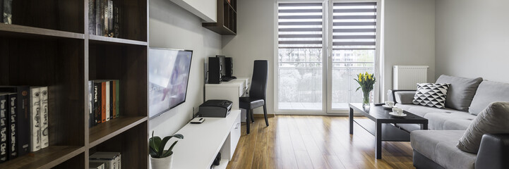 Modern living-room, panorama