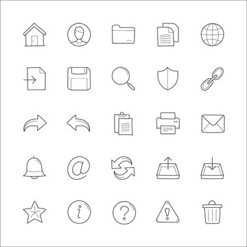 General website hand drawn doodle icons