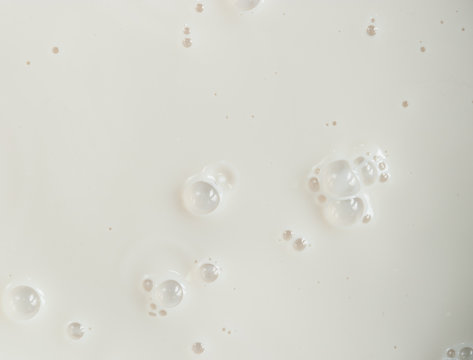 White Milk Texture With Bubbles