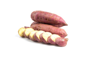 sweet potato on the white background