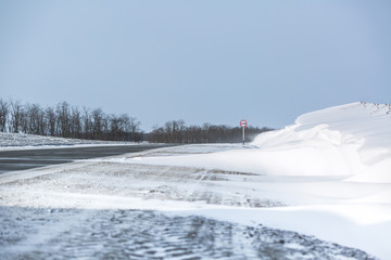 Winter snow road, kiddle