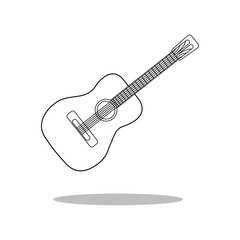 Guitar Icon Vector. musical instrument silhouette