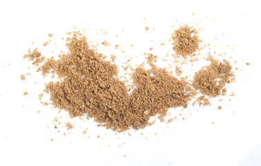 closeup of a pile of sand on a white background