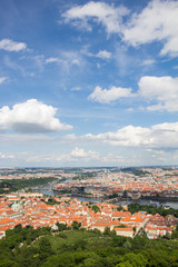 Naklejka premium Wonderful View To The City Of Prague From Petrin Observation Tower In Czech Republic